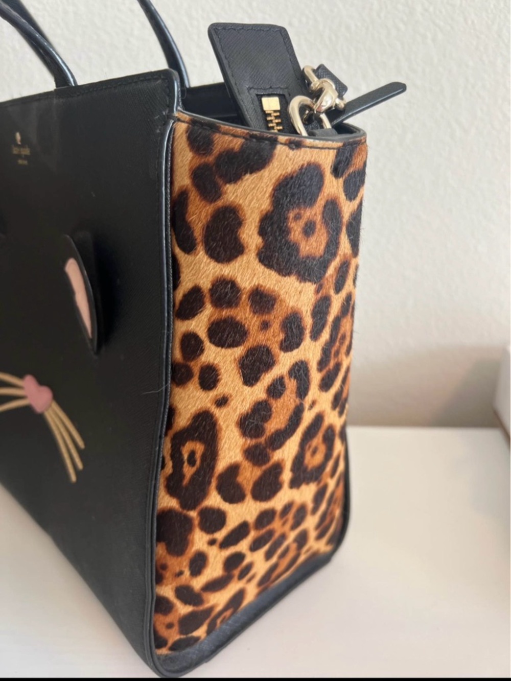 Kate Spade Leopard Hayden Run Wild Black Purse - Picture 3 of 6